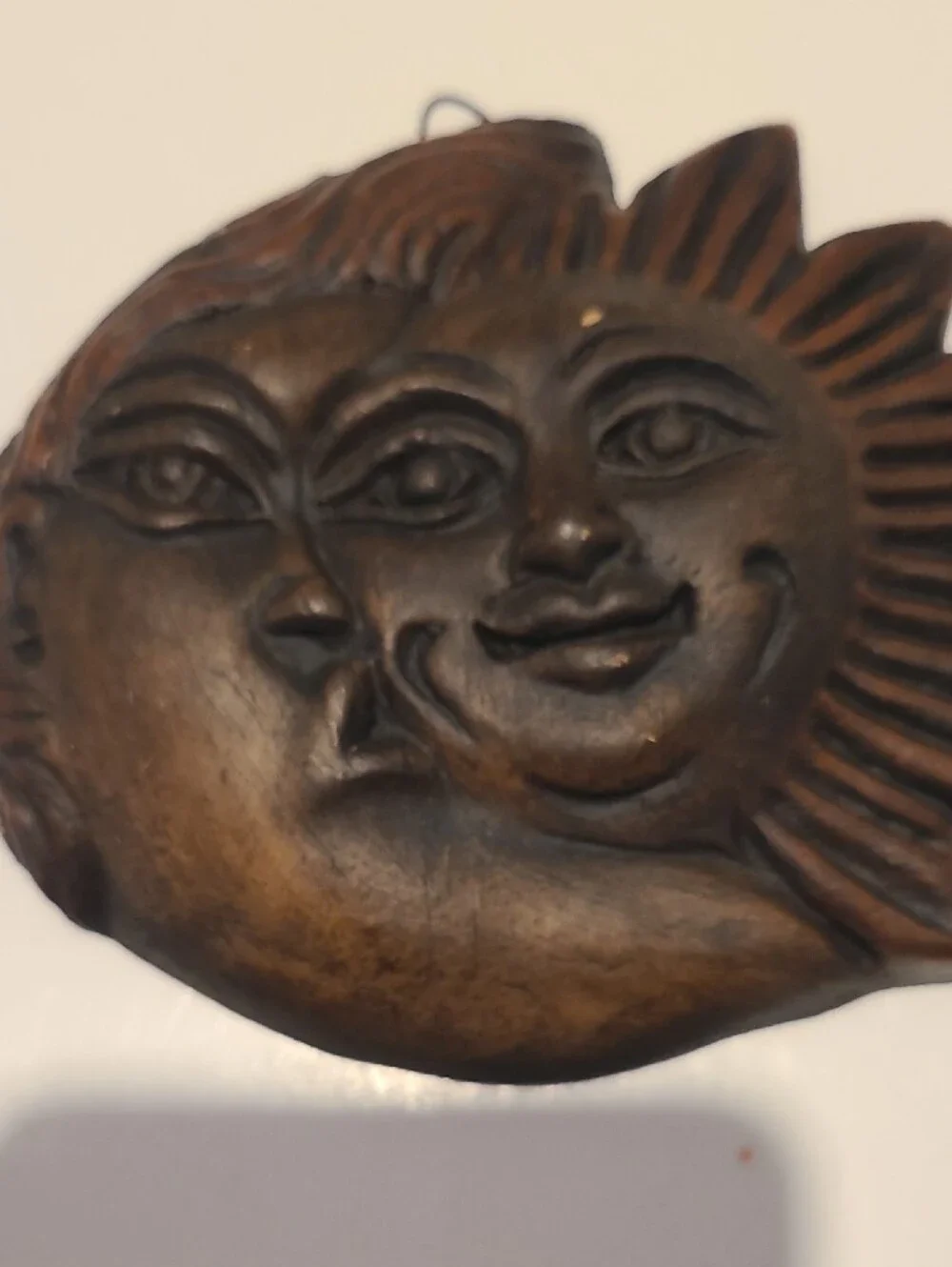Bronze-Tone Sun and Moon Wall Plaque - Decorative Home Art